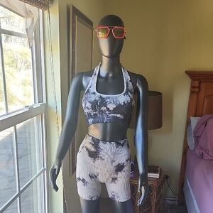 Women's Tie-Dye Sports Bra and Shorts Set